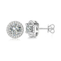 Lab-created moissanite stud earrings in 925 sterling silver, product photo