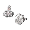 Lab-created moissanite flower stud earrings in 925 sterling silver, product photo