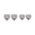 Lab-created moissanite heart stud earrings in 925 sterling silver, product photo