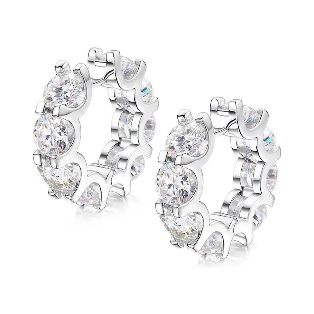 Lab-created moissanite hoop earrings, product photo