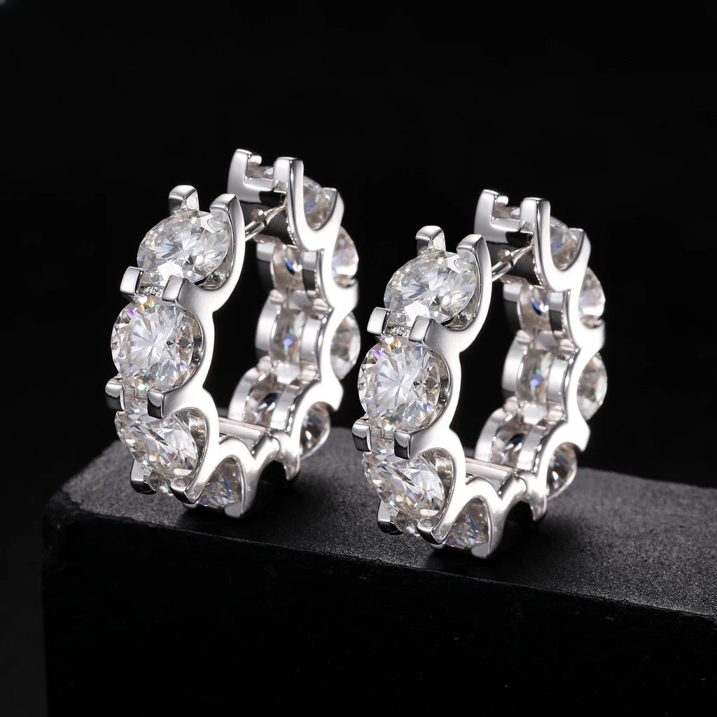 Lab-created moissanite hoop earrings, additional view 1