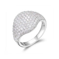 Lab-created moissanite pavé ring in 925 sterling silver, product photo