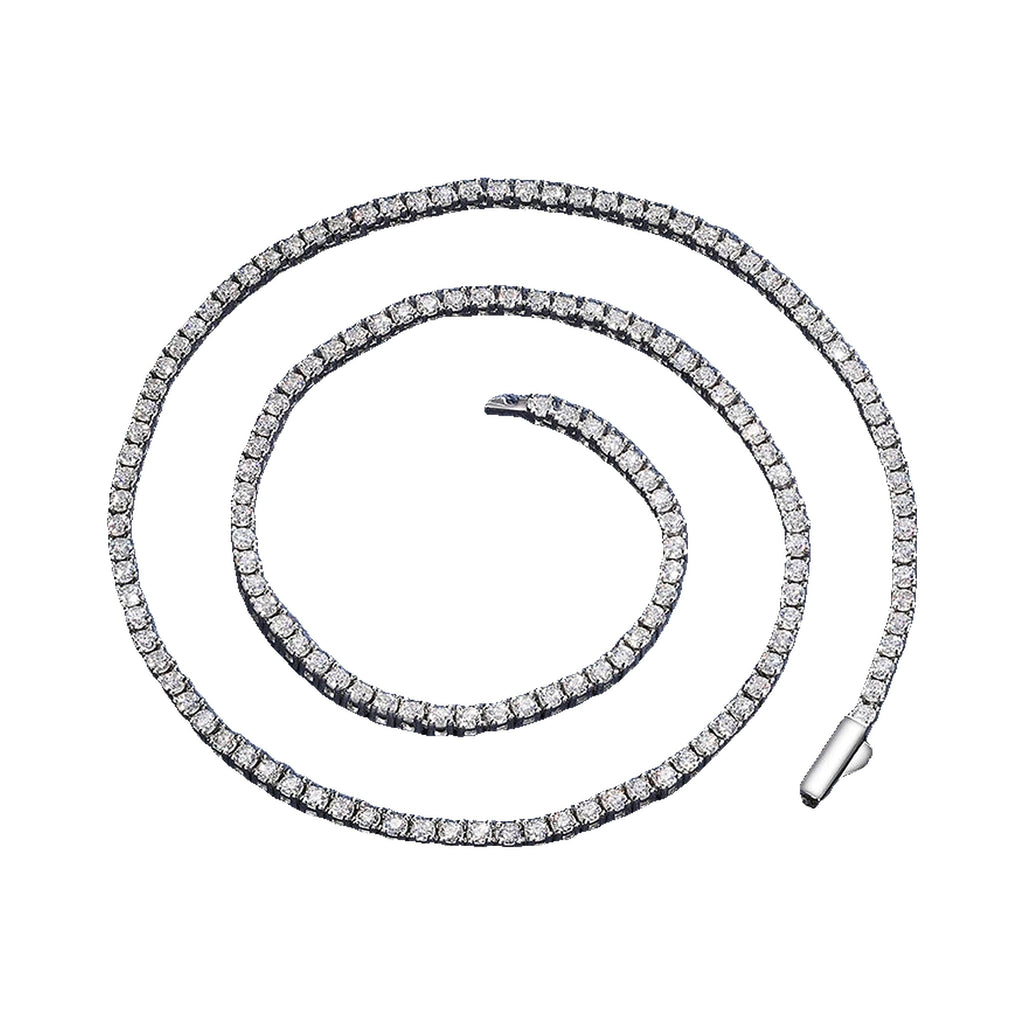 Lab-created moissanite tennis necklace in 925 sterling silver, product photo