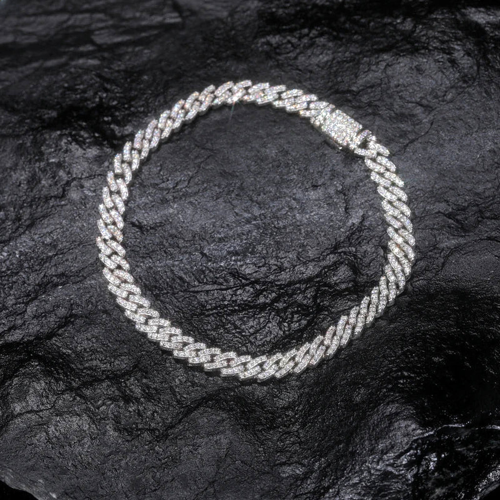 6 mm lab-created moissanite Cuban link bracelet, product photo