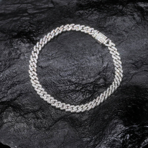 6 mm lab-created moissanite Cuban link bracelet, product photo