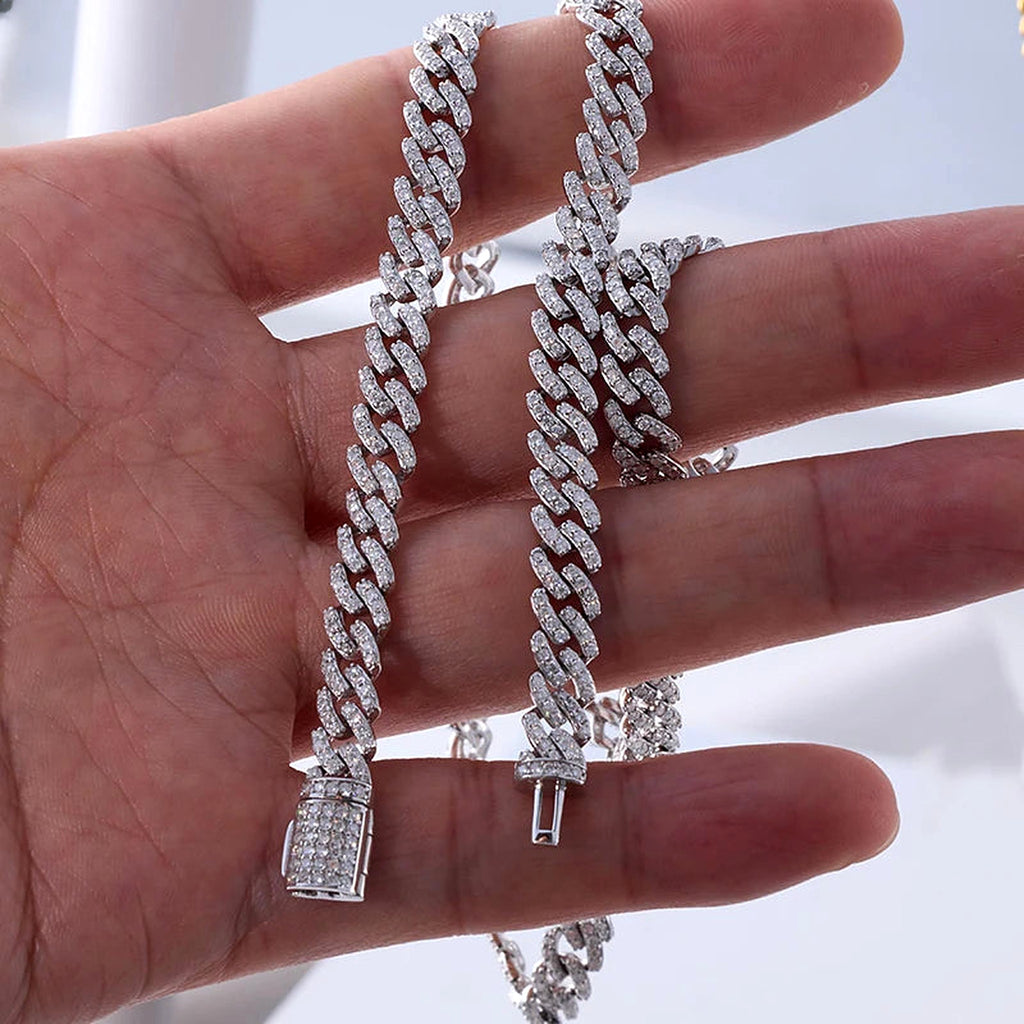 6 mm lab-created moissanite Cuban link bracelet, additional view 3