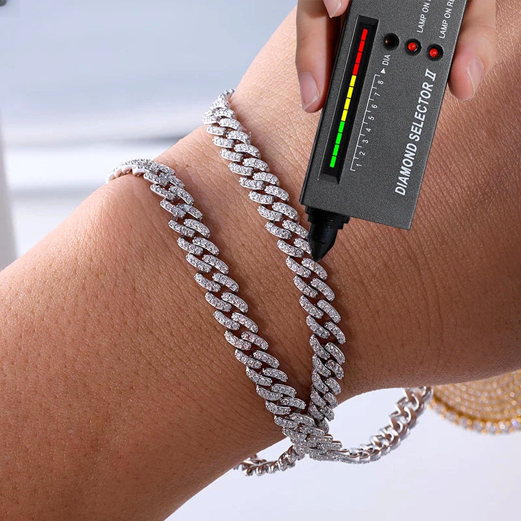 6 mm lab-created moissanite Cuban link bracelet, additional view 4