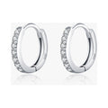 Lab-Created Moissanite Circle Hoop Earrings, 925 Sterling Silver, product photo