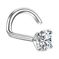 Lab-Created Moissanite Nose Screw Stud, 925 Sterling Silver, product photo