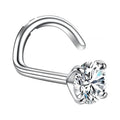 0.3 ct Lab-Created Moissanite Nose Screw Stud, 925 Sterling Silver, product photo