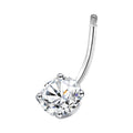 Lab-Created Moissanite Belly Button Ring, 925 Sterling Silver, product photo