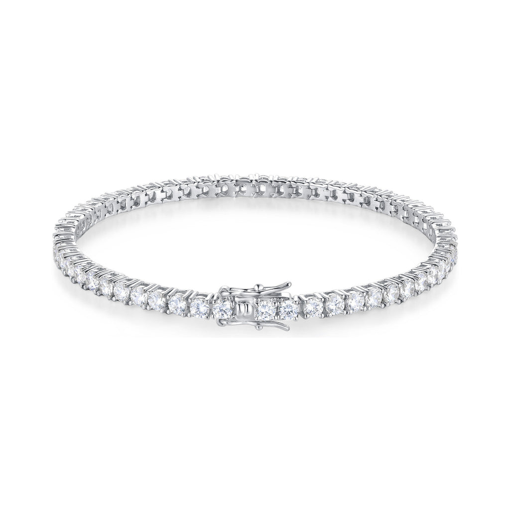 Lab-Created Moissanite Tennis Bracelet with GRA Card, 925 Sterling Silver, product photo