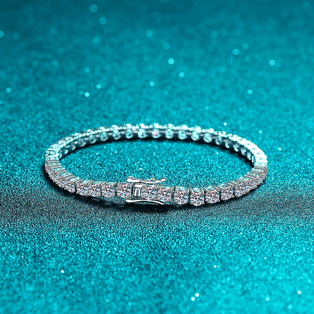 Lab-Created Moissanite Tennis Bracelet with GRA Card, 925 Sterling Silver, additional view