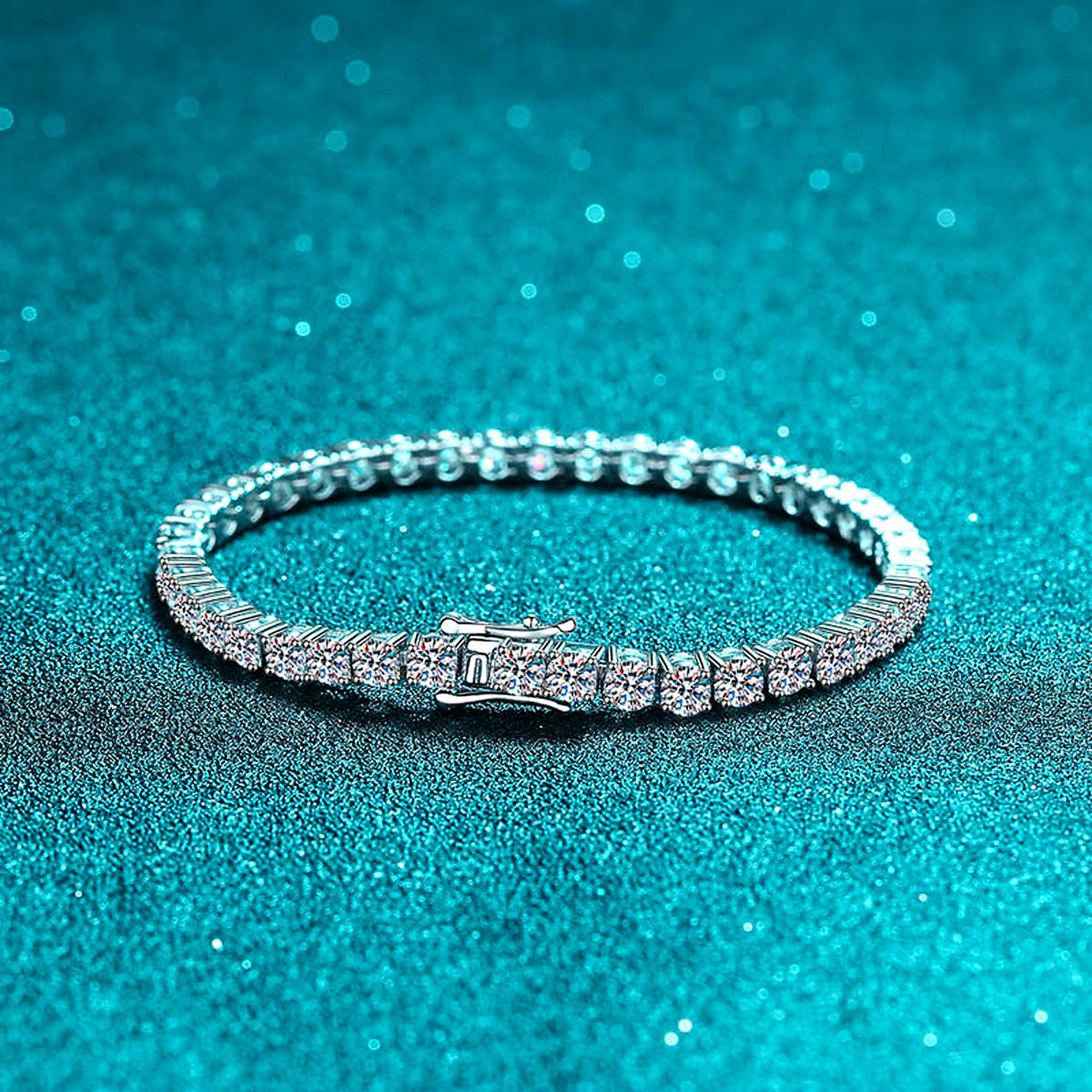 Lab-Created Moissanite Tennis Bracelet with GRA Card, 925 Sterling Silver, additional view