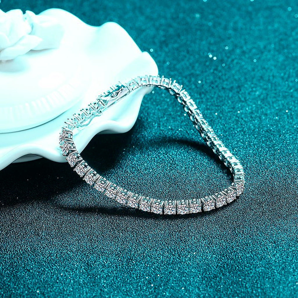 Lab-Created Moissanite Tennis Bracelet with GRA Card, 925 Sterling Silver, additional view