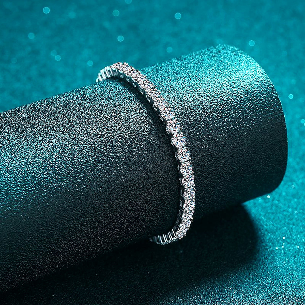 Lab-Created Moissanite Tennis Bracelet with GRA Card, 925 Sterling Silver, additional view