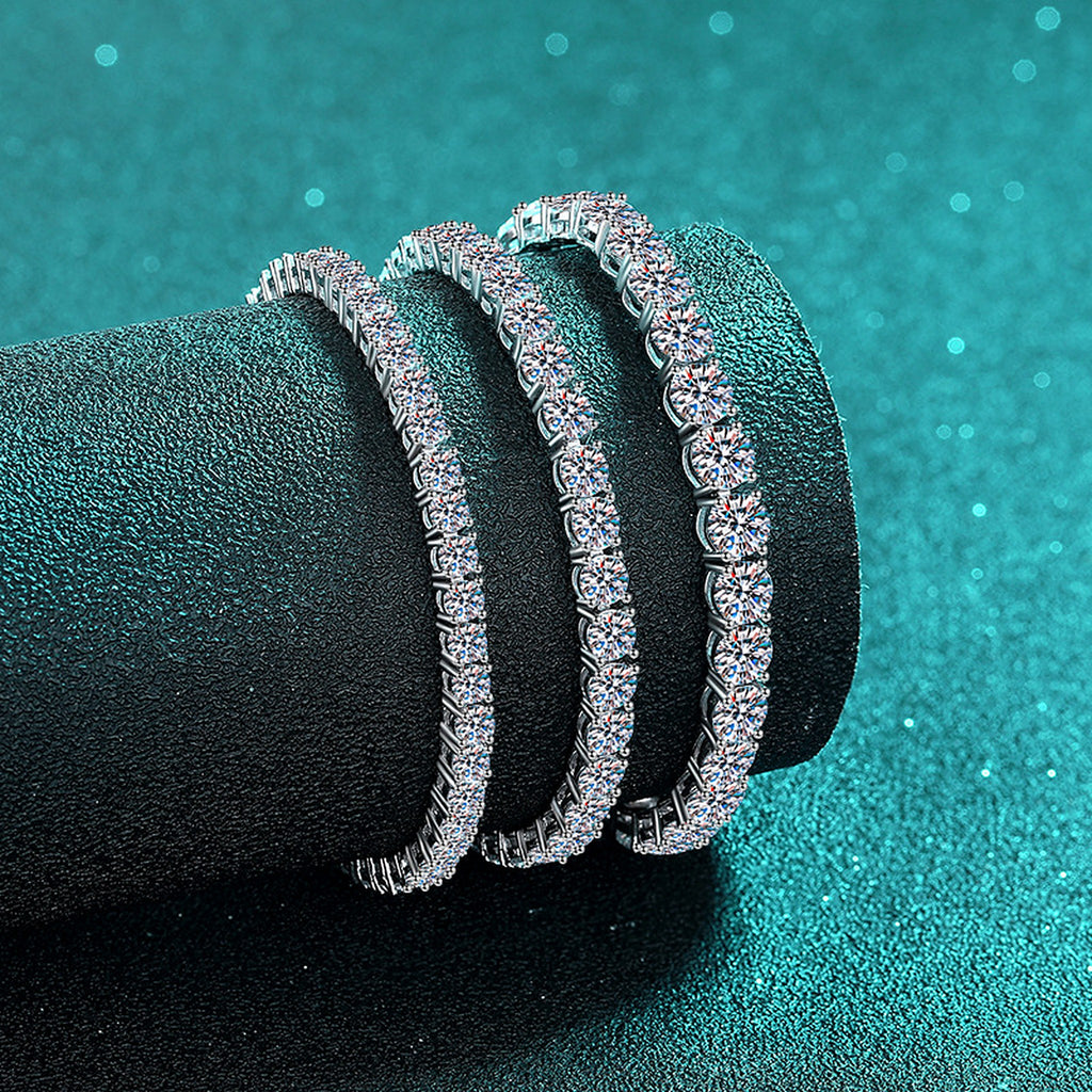 Lab-Created Moissanite Tennis Bracelet with GRA Card, 925 Sterling Silver, additional view
