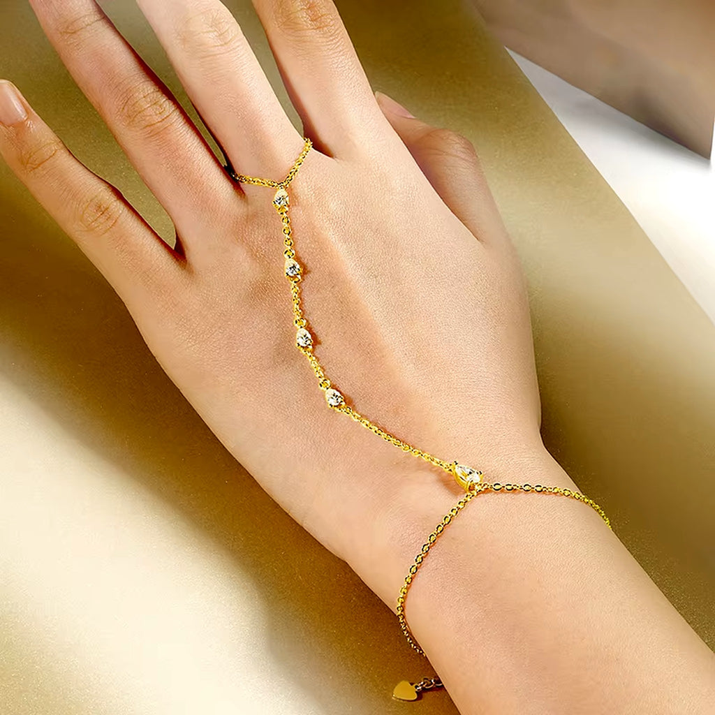 Pear-Cut Lab-Created Moissanite Chain Bracelet, 925 Sterling Silver, additional view