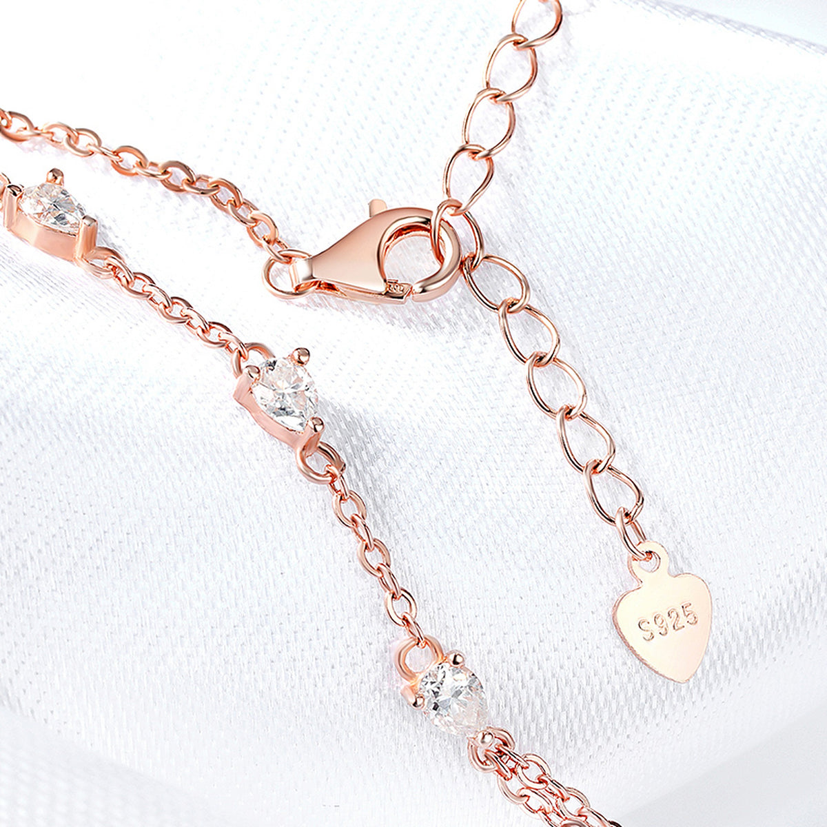 Pear-Cut Lab-Created Moissanite Chain Bracelet, 925 Sterling Silver, additional view