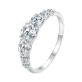 Lab-Created Moissanite Half Eternity Ring, 925 Sterling Silver, product photo