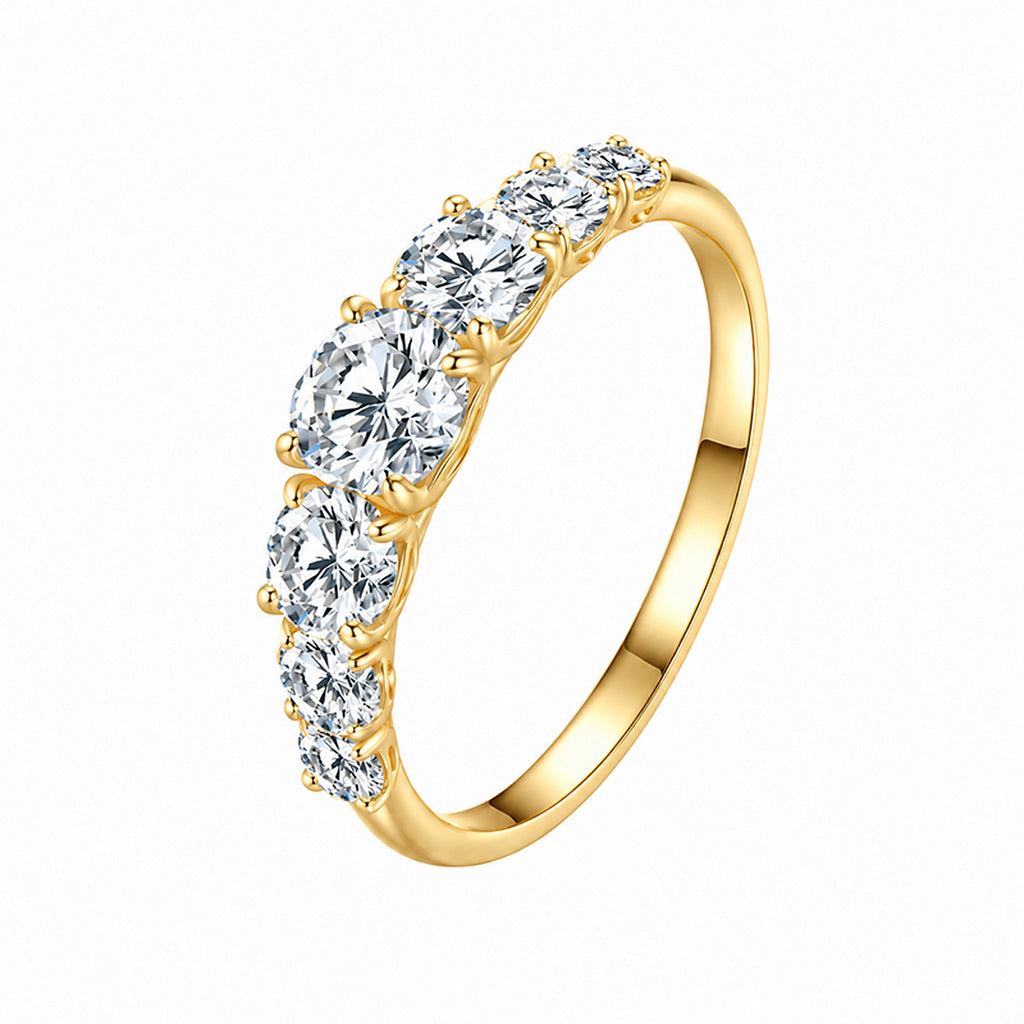 Lab-Created Moissanite Half Eternity Ring, 925 Sterling Silver, additional view