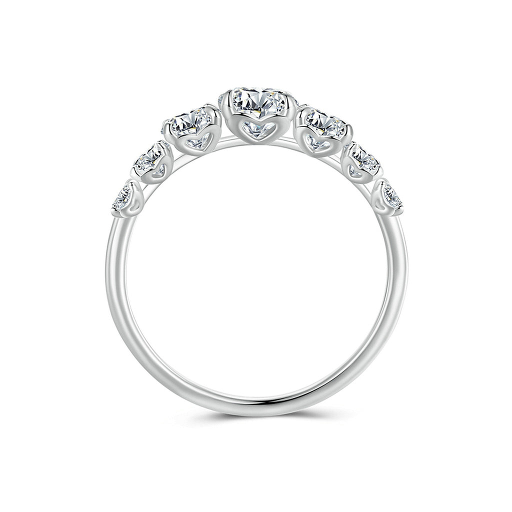 Lab-Created Moissanite Half Eternity Ring, 925 Sterling Silver, additional view