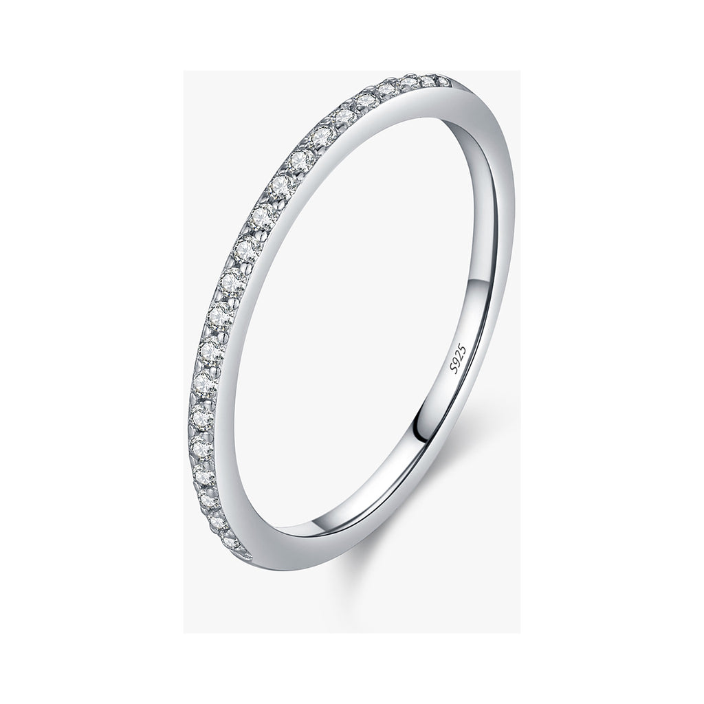 Thin Lab-Created Moissanite Eternity Band, 925 Sterling Silver, product photo
