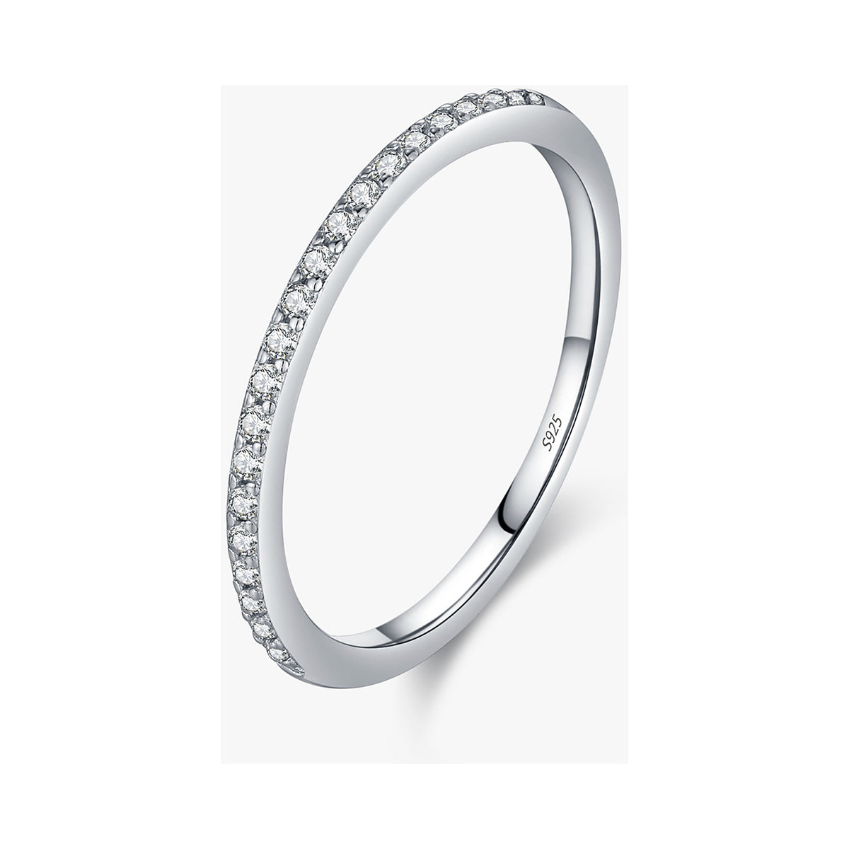 Thin Lab-Created Moissanite Eternity Band, 925 Sterling Silver, product photo
