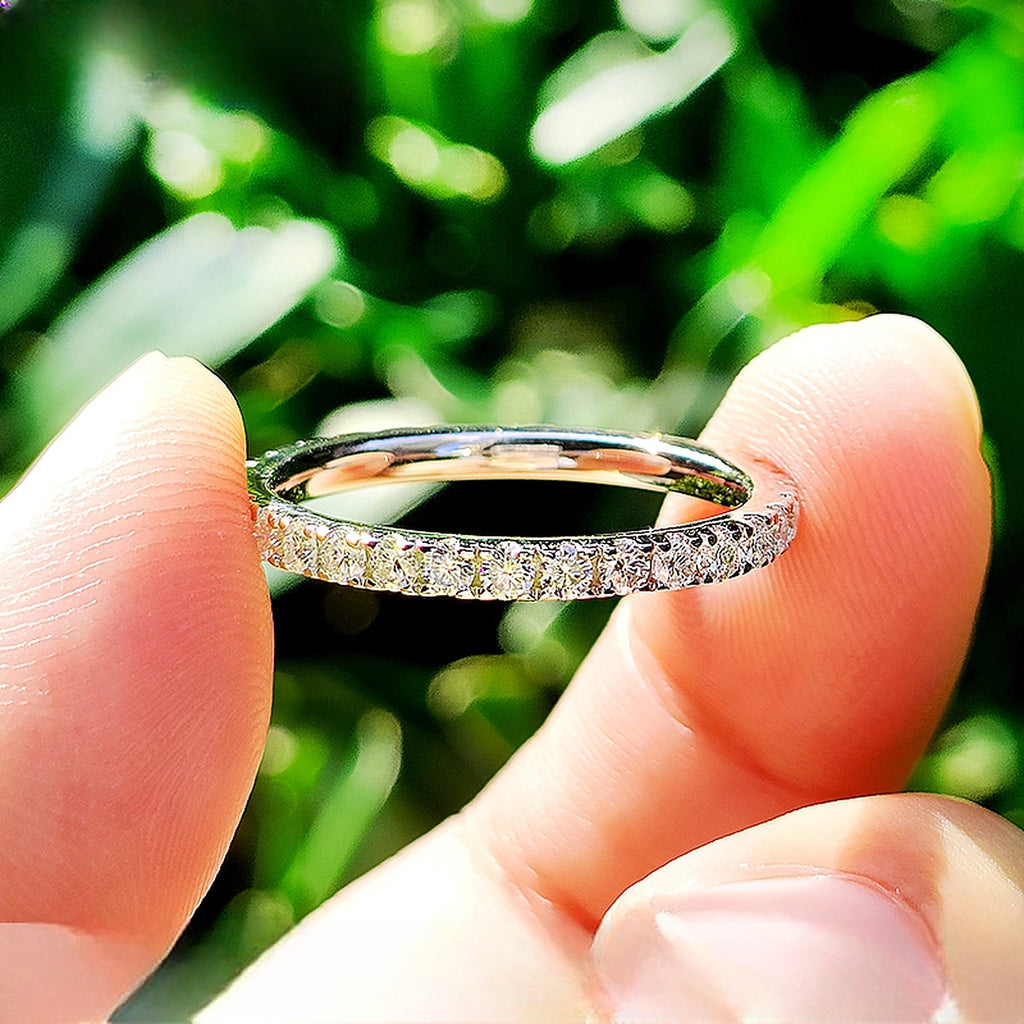 Full Eternity Lab-Created Moissanite Band, 925 Sterling Silver, additional view