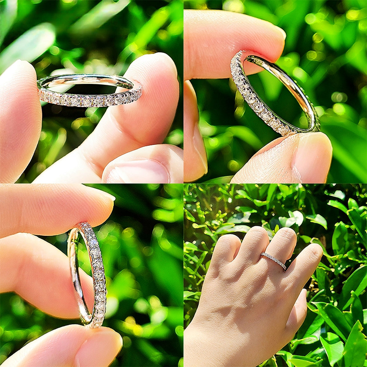 Full Eternity Lab-Created Moissanite Band, 925 Sterling Silver, additional view