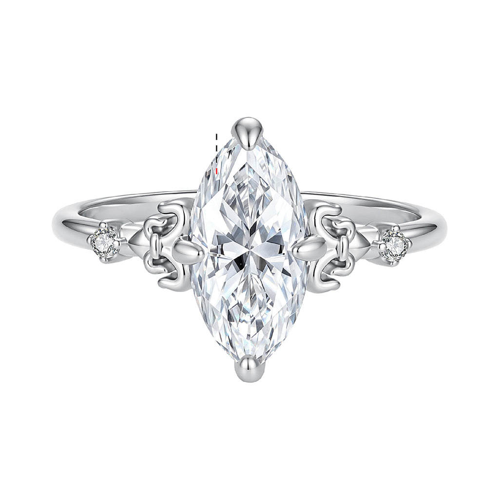 Marquise Lab-Created Moissanite Ring, 925 Sterling Silver, product photo