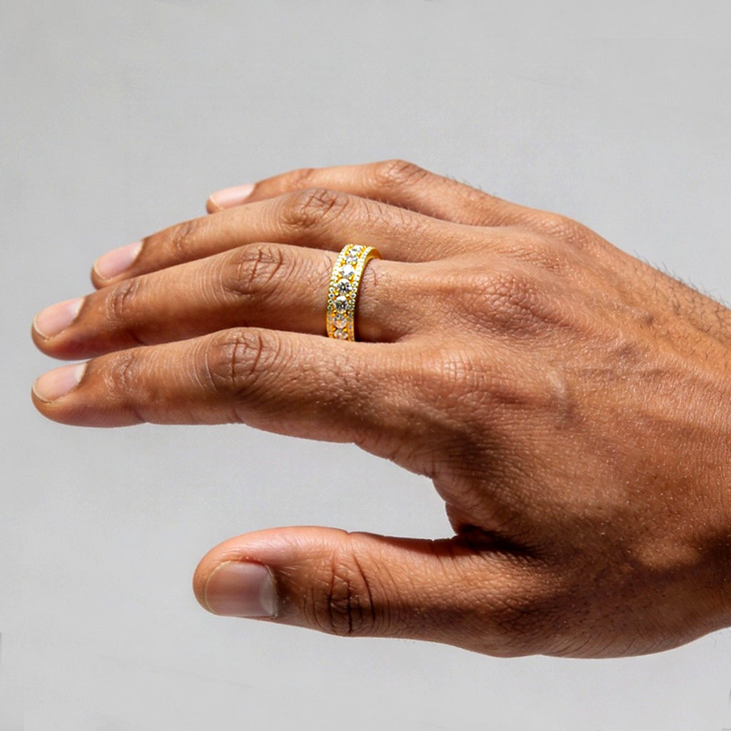 Men's 2 mm Lab-Created Moissanite Band Ring, additional view