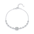 Cushion Halo Lab-Created Moissanite Bracelet, 925 Sterling Silver, product photo