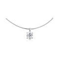 Oval Lab-Created Moissanite Solitaire Necklace, 925 Sterling Silver, product photo