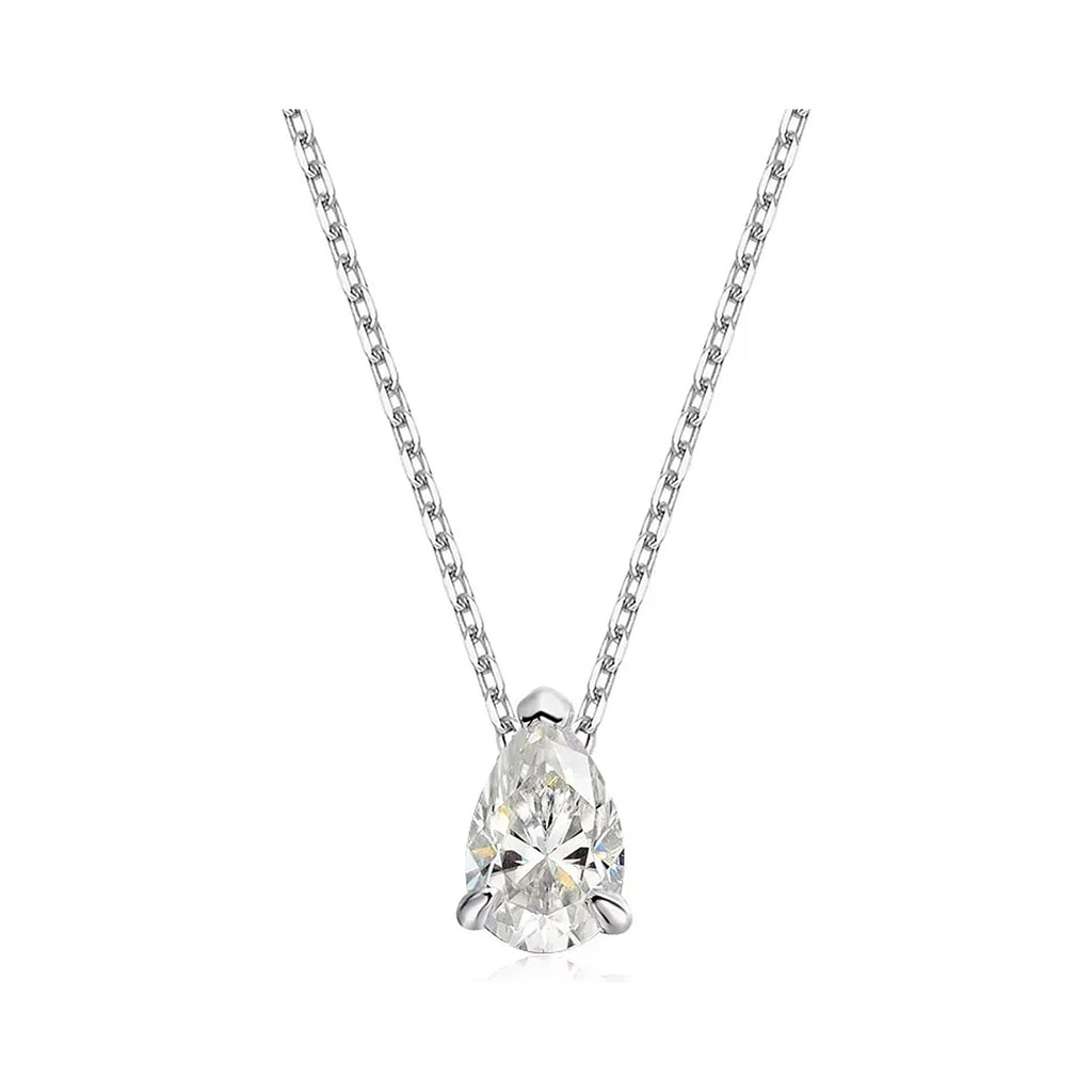 Pear-Cut Lab-Created Moissanite Pendant Necklace, 925 Sterling Silver, product photo