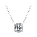 Halo Lab-Created Moissanite Pendant Necklace, 925 Sterling Silver, product photo