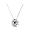 Bezel-Set Lab-Created Moissanite Necklace, 925 Sterling Silver, product photo
