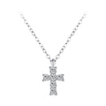 Small Lab-Created Moissanite Cross Necklace, 925 Sterling Silver, product photo